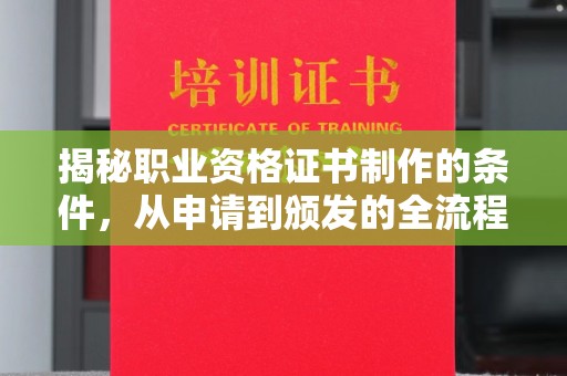 湘桥揭秘职业资格证书制作的条件，从申请到颁发的全流程解析