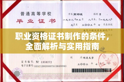 湘桥职业资格证书制作的条件，全面解析与实用指南